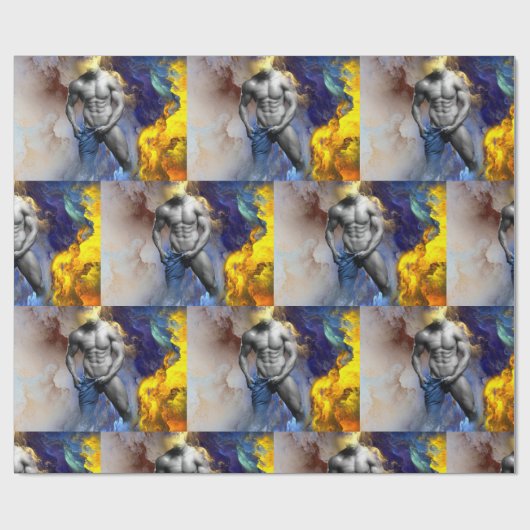 SlipperyJoeの筋肉質な男の体型は蒸し暑いシャトル ラッピングペーパー (フラット)