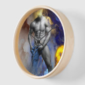 SlipperyJoeの筋肉質な男の体型は蒸し暑いシャトル 壁時計 (傾斜)