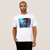 SlipperyJoeの筋肉質な男性の下着の膨らみ コズミック Tシャツ (正面フル)