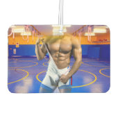 SlipperyJoeの筋肉質な男性は6パックのジムのトレーニングを膨らませる カーエアーフレッシュナー (裏面)