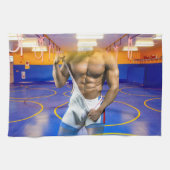 SlipperyJoeの筋肉質な男性は6パックのジムのトレーニングを膨らませる キッチンタオル (横)