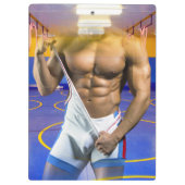 SlipperyJoeの筋肉質な男性は6パックのジムのトレーニングを膨らませる クリップボード (裏面)