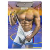 SlipperyJoeの筋肉質な男性は6パックのジムのトレーニングを膨らませる クリップボード (正面)