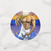 SlipperyJoeの筋肉質な男性は6パックのジムのトレーニングを膨らませる コンフェッティ (スモール正面)