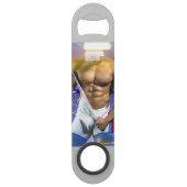 SlipperyJoeの筋肉質な男性は6パックのジムのトレーニングを膨らませる スピード栓抜き (裏面)