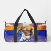 SlipperyJoeの筋肉質な男性は6パックのジムのトレーニングを膨らませる ダッフルバッグ (正面)