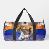 SlipperyJoeの筋肉質な男性は6パックのジムのトレーニングを膨らませる ダッフルバッグ (裏面)