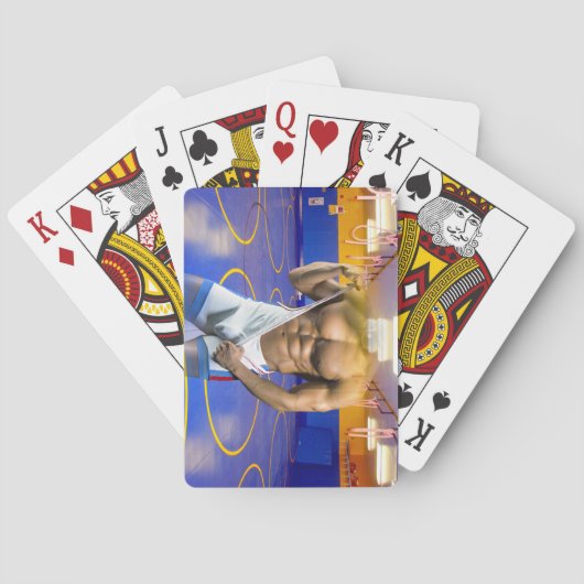 SlipperyJoeの筋肉質な男性は6パックのジムのトレーニングを膨らませる トランプ (裏面)