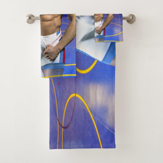 SlipperyJoeの筋肉質な男性は6パックのジムのトレーニングを膨らませる バスタオルセット (インサイチュ)