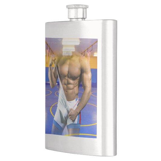 SlipperyJoeの筋肉質な男性は6パックのジムのトレーニングを膨らませる フラスク (左)