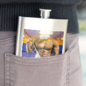 SlipperyJoeの筋肉質な男性は6パックのジムのトレーニングを膨らませる フラスク (インサイチュ)