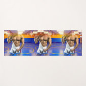 SlipperyJoeの筋肉質な男性は6パックのジムのトレーニングを膨らませる ヨガマット (正面(横))