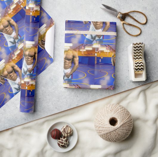 SlipperyJoeの筋肉質な男性は6パックのジムのトレーニングを膨らませる ラッピングペーパー (クラフト)