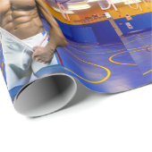 SlipperyJoeの筋肉質な男性は6パックのジムのトレーニングを膨らませる ラッピングペーパー (ロールコーナー)