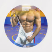 SlipperyJoeの筋肉質な男性は6パックのジムのトレーニングを膨らませる ラベル (デザイン2)