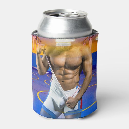 SlipperyJoeの筋肉質な男性は6パックのジムのトレーニングを膨らませる 缶クーラー (缶正面)