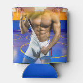 SlipperyJoeの筋肉質な男性は6パックのジムのトレーニングを膨らませる 缶クーラー (裏面)