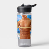 SlipperyJoeの筋肉質な男性シルクのない6パック体操 ウォーターボトル (左面)