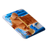 SlipperyJoeの筋肉質な男性シルクのない6パック体操 マグネット (右側)