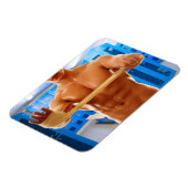 SlipperyJoeの筋肉質な男性シルクのない6パック体操 マグネット (左側)