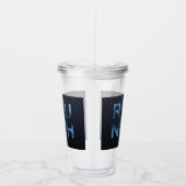 SlipperyJoeの粗い金属製の大きな青色の文字d アクリルタンブラー (右)