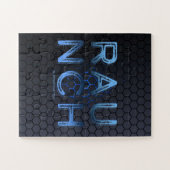 SlipperyJoeの粗い金属製の大きな青色の文字d ジグソーパズル (横)