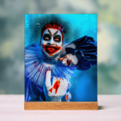 SlipperyJoeの脅迫的なピエロハッピーハローウィン赤b アクリルサイン (ニュートラル)