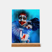 SlipperyJoeの脅迫的なピエロハッピーハローウィン赤b アクリルサイン (正面)