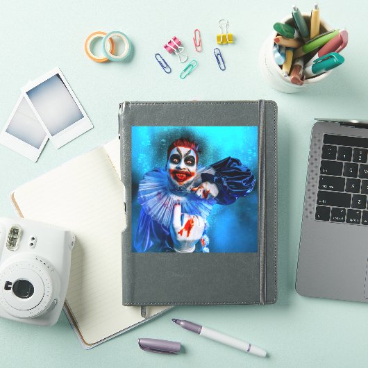 SlipperyJoeの脅迫的なピエロハッピーハローウィン赤b シール (iPadカバー)