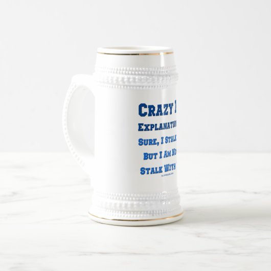 SlipperyJoeの茎のファンの熱狂するジョークおもしろいの説明 ビールジョッキ (正面左)