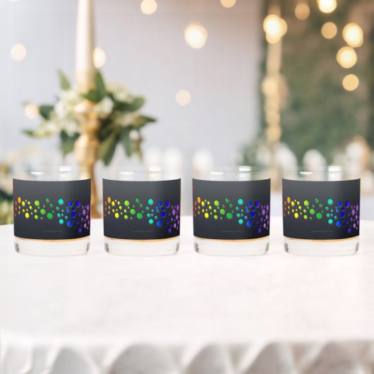 SlipperyJoeの落書きラブワード虹グラデーション ウイスキーグラス (インサイチュ (ウェディング))