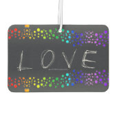 SlipperyJoeの落書きラブワード虹グラデーション カーエアーフレッシュナー (裏面)