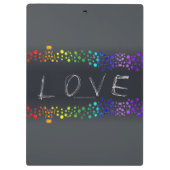 SlipperyJoeの落書きラブワード虹グラデーション クリップボード (裏面)