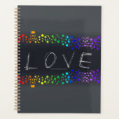 SlipperyJoeの落書きラブワード虹グラデーション プランナー手帳 (正面)