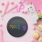 SlipperyJoeの落書きラブワード虹グラデーション ペーパープレート (パーティー)