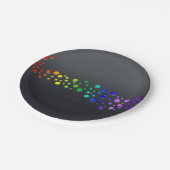 SlipperyJoeの落書きラブワード虹グラデーション ペーパープレート (アングル)