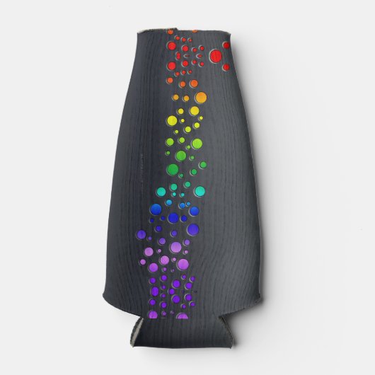 SlipperyJoeの落書きラブワード虹グラデーション ボトルクーラー (正面)