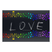 SlipperyJoeの落書きラブワード虹グラデーション ポスター (正面)