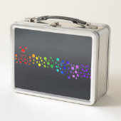 SlipperyJoeの落書きラブワード虹グラデーション メタルランチボックス (正面)