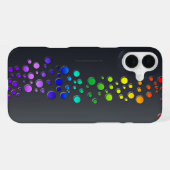 SlipperyJoeの落書きラブワード虹グラデーション iPhoneケース (裏面横)