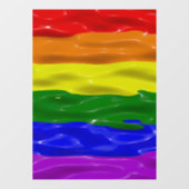 SlipperyJoeの虹のプライドカラー光沢のある液体t ウィンドウサイン (シート)