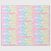 SlipperyJoeの虹のLGBTQ+コミュニティのワードクラウド ラッピングペーパー (フラット)