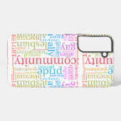 SlipperyJoeの虹のLGBTQ+コミュニティのワードクラウド Samsung Galaxyケース (裏面横)