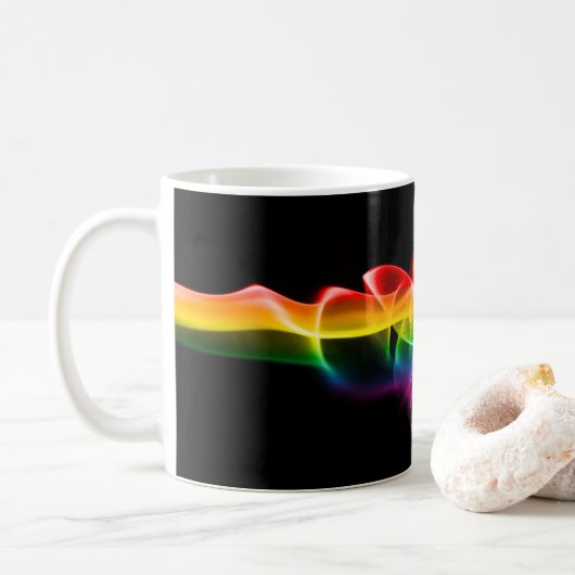 SlipperyJoeの虹エネルギーの蒸気が捉えた コーヒーマグカップ (ドーナツ)