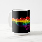 SlipperyJoeの虹色のエネルギーの羽根 コーヒーマグカップ (正面左)