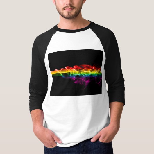 SlipperyJoeの虹色のエネルギーの蒸気の羽 Tシャツ (正面)