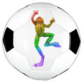 SlipperyJoeの虹色のカエル レンダリングされた彫刻 サッカーボール (回転)