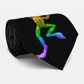 SlipperyJoeの虹色のカエル レンダリングされた彫刻 ネクタイ (ロール)