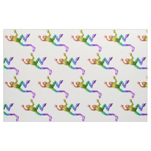 SlipperyJoeの虹色のカエル レンダリングされた彫刻 ファブリック (ヤード)