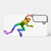 SlipperyJoeの虹色のカエル レンダリングされた彫刻 Samsung Galaxyケース (裏面横)